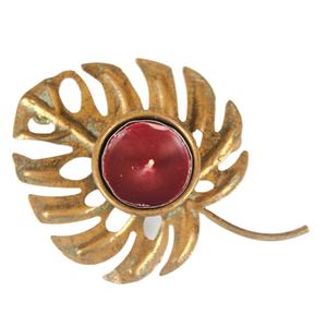 Portavelas de Metal de Diseño Elegante, Color Dorado, para Decoración del Hogar, Bodas y Eventos, Portavelas con Forma de Hoja - Product Image 1