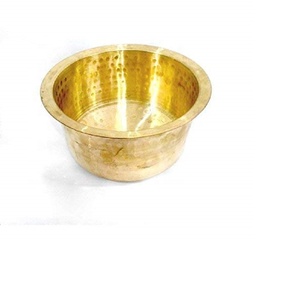 Indiano tradizionale pesante ottone puro Patila Tope Topia Bhaguna tondo cottura pentole utensili da cucina pentole e padelle finaldeal s3 - Product Image 1