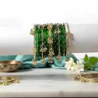 Bracelets en verre décoratifs faits à la main au Pakistan, fabrication professionnelle, bracelets kashmiris pour femmes, vente en gros, bracelets en forme de goutte de pluie, bijoux