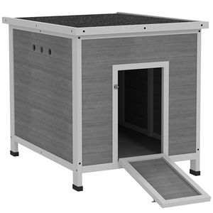 Pollaio in Legno 63,5 cm x 81,3 cm x 76,2 cm con Tetto Apribile, Fondo Rimovibile, Doppie Porte e Rampa per 2-4 Anatre e Galline - Gabbie per Animali - Product Image 1