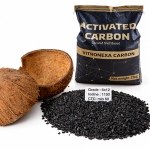 ถ่านกัมมันต์แอฟริกัน ขนาด 6x12 เมช 60% CTC CIP/CIL/CIC เกรดที่เหมาะสม บรรจุถุง PP ขนาด 25 กก. ตู้คอนเทนเนอร์ 40 ฟุต ราคา FOB/CIF ทัมมินาฏนาดู - Product Image 1