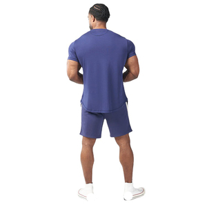 Active <b>men</b> gym shirt breathable workout t shirt for training running fitness <b>stretch</b> fabric moisture wicking quick dry Shirt - Product Image 2