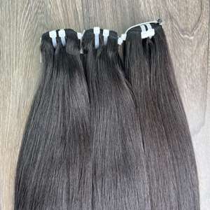 Extensiones de cabello liso de hueso crudo 100%, sin derramamiento, sin piojos, extensiones de cabello liso virgen doble saludable - Product Image 5