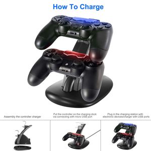 Dual Micro USB Charging Dock Station PS4 Pro/Slim Gamepad <b>Controller</b> Handle <b>Stand</b> Convenient Charging Solution for Gamers - Product Image 5