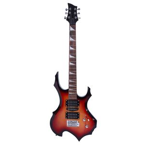 Chitarra Elettrica a Forma di Fiamma per Principianti con Pickup HSH, Colore Tramonto, Borsa, Tracolla, Paddle, Cavo, Chiave per Principianti - Product Image 5