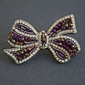 Elegant Handmade Floral Embroidery Beaded Brooch Pin-Customizable Design Unisex Wedding Gift - Product Image 1