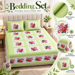 Juego de Sábanas Personalizables con Estampado Floral de Lunares, 100% Algodón, Impresas a Mano, 300 Hilos, 1.8m, Resistentes a la Decoloración, para Todas las Estaciones, con Fundas de Almohada | - Product Image 5