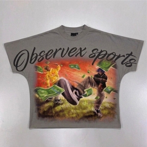 T-shirt à manches courtes pour homme en coton 100% OEM, écologique, respirant, anti-rides, séchage rapide, col rond, coupe classique, impression personnalisée - Product Image 3