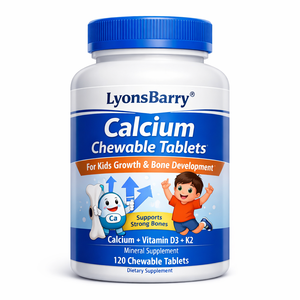 Tabletas Masticables de Calcio para Niños y Adultos, Suplemento Mineral para el Desarrollo Óseo, 500 mg, Fabricante OEM GMP - Product Image 1