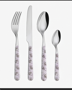 Ensemble de couverts en acier inoxydable plaqué argent avec poignée florale, résistant au lave-vaisselle, pour hôtels et mariages - Product Image 1