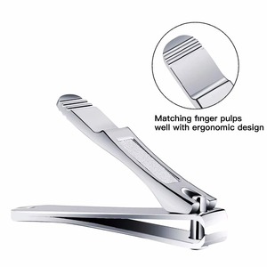 Kit de coupe-ongles en acier inoxydable avec lime à ongles, lame courbée, coupe-ongles portable, outil de toilettage moderne à large ouverture de mâchoire, cadeau - Product Image 4