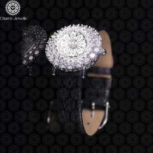 Montre de luxe pour homme en acier inoxydable Charm Jewells, cadran de 40 mm, bracelet de 20 mm, lunette sertie de diamants, fermoir caché à bouton-poussoir, mouvement mécanique - Product Image 4