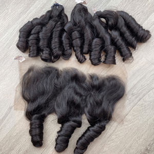 Couleur noire naturelle Bouncy Curly Texture 100% Prix d'usine Super Double Drawn Beautiful Human Hair Bundle - Product Image 4