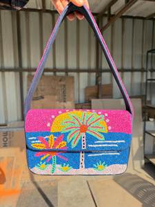 Bolso de hombro con cuentas bordadas, punto de cruz y costura, para fiestas, colores de diseño personalizado - Product Image 5