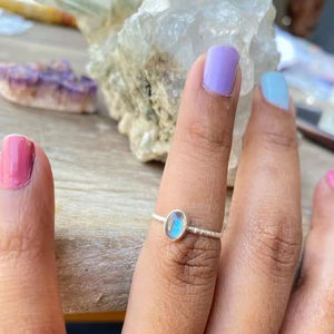 แหวนพลอยมูนสโตนธรรมชาติสำหรับผู้หญิงแหวนชั้นดีทำจากเงินสเตอร์ลิง925สำหรับงานแต่งงานวันเกิดครบรอบปาร์ตี้ของขวัญสำหรับผู้หญิง - Product Image 1