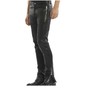 Pantalones de Cuero para Hombre de Último Diseño y Alta Calidad, Elegantes, Cómodos, Duraderos, Estilo de Cuero Genuino Suave - Product Image 1