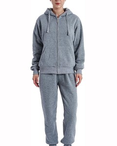 Custom Women Tracksuit Premium Brushed Fleece Zip Jacket <b>Cuffed</b> <b>Jogger</b> Set Warm Casual Streetwear Athletic Wear - Product Image 1