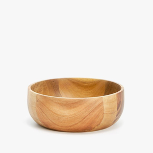 Tazón de madera artesanal de primera calidad, ecológico, redondo, para ensalada y fruta, para decoración de cocina moderna estilo granja y apto para alimentos. - Product Image 4