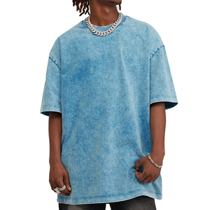 High Quality Street Wear <b>Drop</b> Shoulder Blank Vintage Heavyweight Oversized <b>Acid</b> Wash T-Shirt For Men Wholesale Price With OEM - Product Image 2