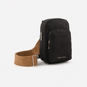 Vintage Minimalist Black Crossbody <b>Bag</b> Arcuate Shoulder Strap Waterproof Organic Leather <b>Multi</b> Functional Interior Zipper Pocket - Product Image 4