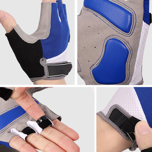 Leather Half <b>Finger</b> Racing Cycling Gloves Non-Slip Breathable Adjustable Wrist <b>Strap</b> Hot Sale Made in Pakistan - Product Image 6