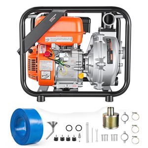 Pompa Acqua a Benzina 2-in-1 da 6HP, 128 GPM, Portatile con Tubo di Scarico da 7,6 m per Trasferimento Acqua Semi-Sporca - Product Image 1