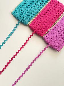 Customized Color High Tenacity Polyester Cotton Metallic Woven Embossed Rick Reck Trim 7mm Width Lace Trim Garment - Product Image 3