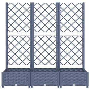 Grand pot de jardin en polypropylène bleu gris, élégants pots et jardinières pour fleurs - Product Image 4