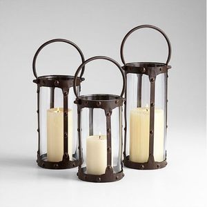 Luxury <b>Gold</b> Metal And Glass Hurricane Candle Holder Premium Decorative <b>Lantern</b> For Dining Room Centerpiece Collection - Product Image 2