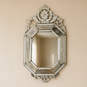 Miroir mural décoratif classique de luxe de style baroque vénitien avec cadre sculpté orné |   Miroir en verre vintage pour la décoration intérieure - Product Image 2