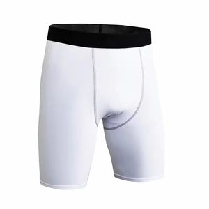 Shorts de compression tricotés respirants pour hommes, taille mi-haute, couleur unie, en coton élasthanne, taille élastique, sous-vêtements décontractés pour l'entraînement - Product Image 5