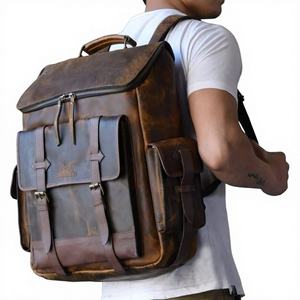 Bolso de Viaje y Oficina de Cuero Vacuno de Alta Calidad, con Forro de Cuero Genuino, Impermeable, con Puerto USB y Ecológico - Product Image 5