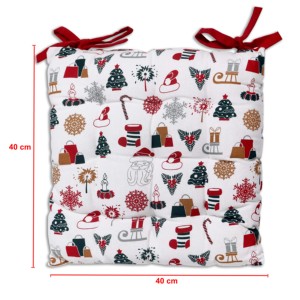 Coussin lombaire matelassé en coton 100% nouvelle collection, motif imprimé de Noël, coussin de siège doux de qualité supérieure, coussin de chaise de Noël - Product Image 5