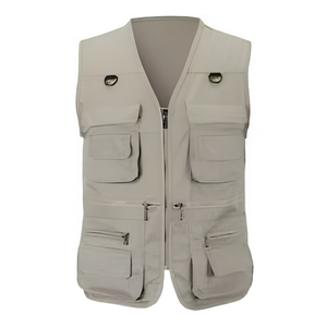 Chaleco Táctico de Verano para Hombre, Cuello en V, Poliéster/Algodón, para Tiro al Plomón, Ligero, Transpirable, con Cierre de Cremallera - Product Image 2
