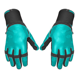 Gants de frappe en cuir véritable à prix de gros, couleur bleu sarcelle et noir, fermeture auto-agrippante, durables, unisexes, pour entraînement adulte - Product Image 5