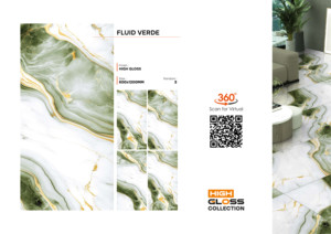 Azulejos de porcelana premium pulidos con efecto espejo de 600x1200 mm, acabado brillante Fluid Verde, azulejos de 60x120 cm para dormitorios y habitaciones de lujo. - Product Image 2