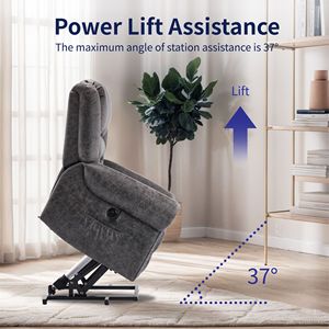 Poltrona Elettrica Reclinabile con 8 Punti di Massaggio e Funzione Riscaldante per Anziani, Rivestimento in Tessuto Tecnico - Product Image 3