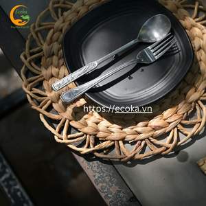 Flower Boho <b>Place</b> <b>Mats</b> Round Placemats for Dining <b>Table</b> - Water Hyacinth Willow Placemats - Straw Placemats - Product Image 4