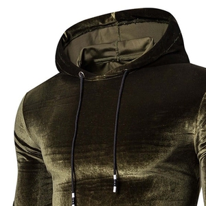 Sudadera con capucha de terciopelo para hombre, hecha a medida, tela suave de lujo, sudadera con capucha para invierno, sudadera con capucha tipo pullover, costuras duraderas, ajuste cómodo. - Product Image 3