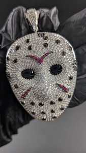 จี้หน้ากากเจสันประดับเพชรโมอิสซาไนต์แบบ Iced Out สไตล์ฮิปฮอป พร้อมจี้เงินแท้ 925 ทรงกลม สำหรับงานปาร์ตี้ - Product Image 4