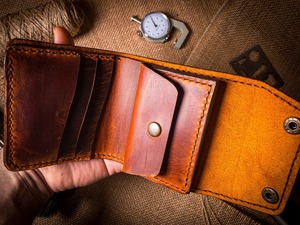 Durable Genuine Leather Tri Fold <b>Wallet</b> <b>Men</b> Custom Logo Real Cowhide <b>Card</b> Holder Slim Compact Pocket Purse LTW-0121 - Product Image 2