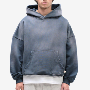 Fabricants de sweats à capuche streetwear, pulls à capuche oversize en molleton bouclette, effet délavé soleil, délavé à l'acide, sweats à capuche personnalisés pour hommes en coton mélangé - Product Image 3
