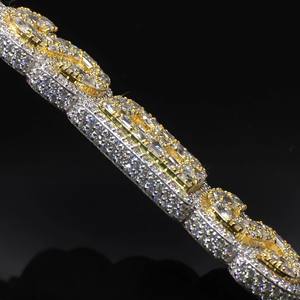 Collar con Colgante de Letra con Diamantes VVS Chapado en Oro, Estilo Hip Hop, Joyería Fina Brillante, Accesorio de Moda Unisex, RB Gems - Product Image 3