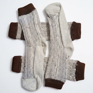 Chaussettes traditionnelles pour hommes Loferl avec motif en tricot torsadé, chauffe-jambes avec section chaussette, tricot circulaire traditionnel pour l'Oktoberfest - Product Image 1
