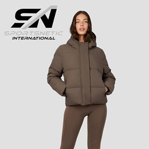 Veste d'hiver chaude pour femme de haute qualité, en duvet, avec fermeture éclair, doublure en nylon respirante, imperméable et écologique, vente en gros - Product Image 1
