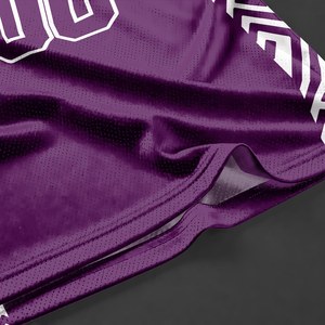 Conjunto de Uniforme de Baloncesto Personalizado, Blanco Sólido, Sublimado, Cuello en V, Manga Corta, Unisex, para Adultos, 100% Poliéster - Product Image 5