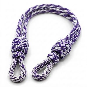 Cordon tressé violet et blanc pour sacs, 16 brins, rond, en nylon et coton, style simple, cordon de capuchon en polyester de qualité supérieure, double tressage - Product Image 1