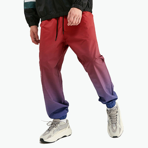 Men’s Gradient Jogger Pants Casual 100% Cotton Lightweight <b>Drawstring</b> Elastic Ankle Cuff Streetwear <b>Trousers</b> Eco Friendly - Product Image 1