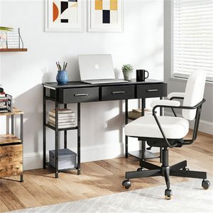 Piccola Scrivania Nera per Computer, Ideale per Ufficio Domestico o Uso Studentesco - Product Image 1
