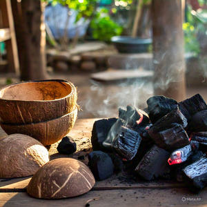 เปลือกมะพร้าวครึ่งซีกจากโรงงาน เปลือกธรรมชาติสำหรับทำถ่านกัมมันต์ งานฝีมือ ขายส่ง - Product Image 4